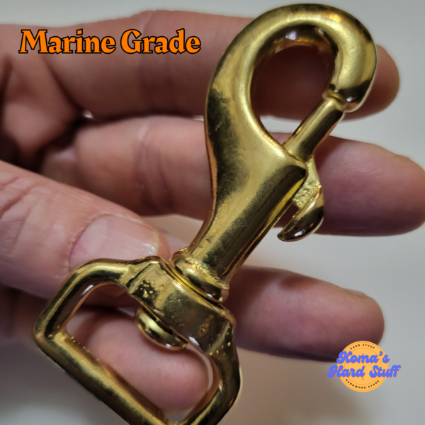 3" x 1 " Solid Brass Swivel Snap hook